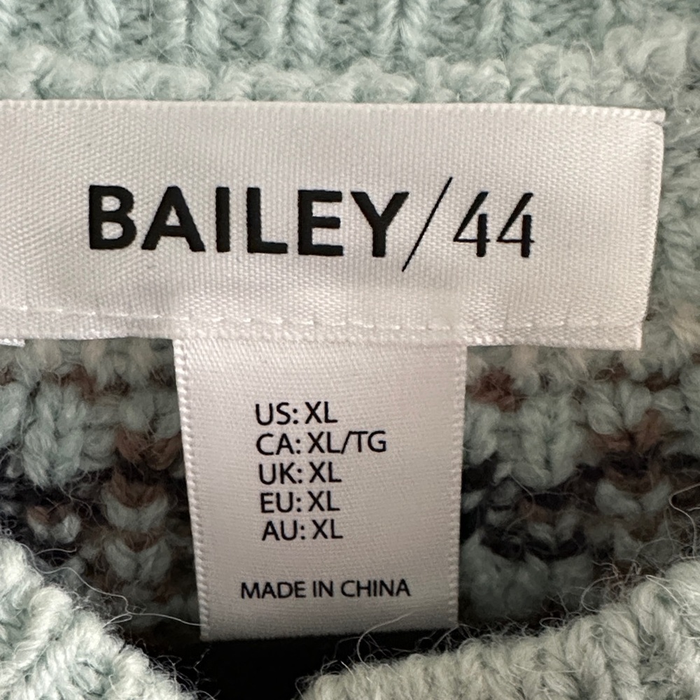 Bailey 44 Mint Blue Fair Isle Button-Front Cardigan with Pink Accents - Picture 3 of 5